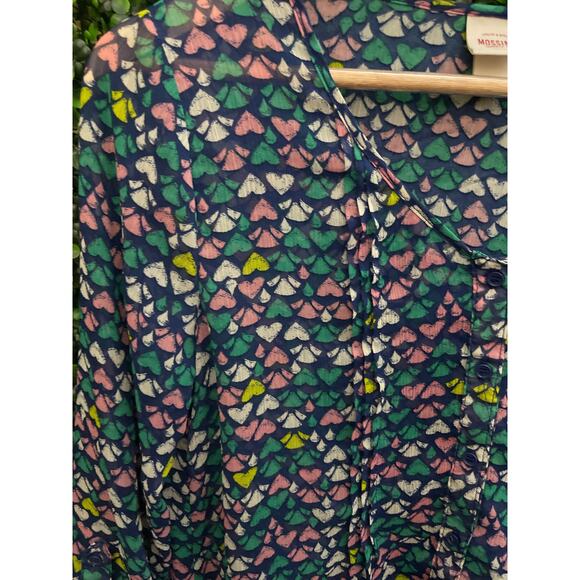 Mossimo, lightweight Blouse, hearts, Size S - Picture 2 of 7